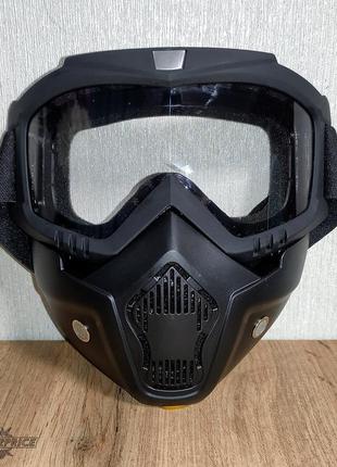 Ветрозащитная мото-вело маска трансформер. очки3 фото