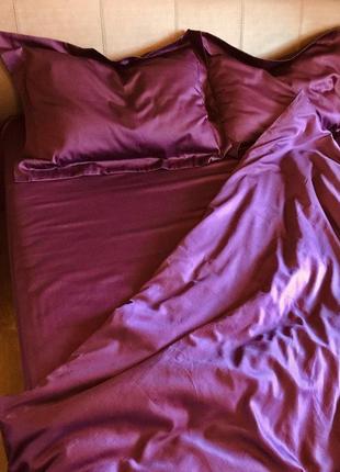 Комплект постельного белья двуспальный из сатина premium1 фото