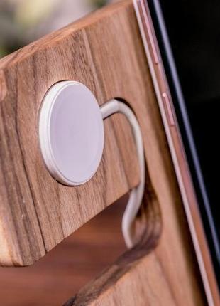 Настольный деревянный органайзер для смартфона apple iphone часов ручки пистолета ключей очков5 фото