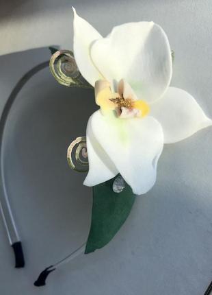 Обруч з орхідеєю1 фото