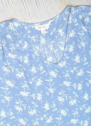 💝2+1=4 шикарна небесно-блакитна блуза блузка в принт per una, розмір 52 - 542 фото