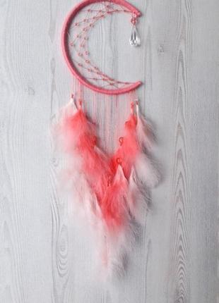 Коралловый ловец снов полумесяц