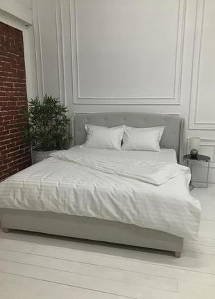 Комплект постельного белья из сатина premium двуспальный белый3 фото