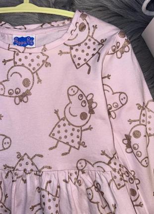 Невероятное прикольное розовое платье peppa pig для девочки 5р matalan2 фото