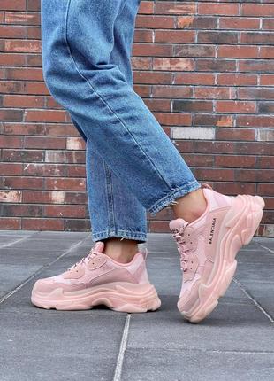 Balenciaga triple s clear sole pink v28 фото