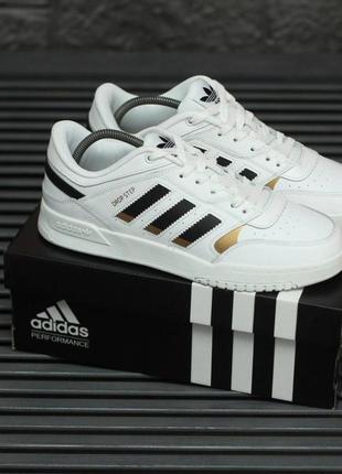 Adidas drop step white gold black