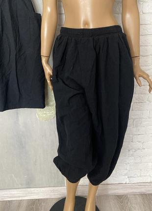 Оригинальный костюм свободные укороченные брюки на резинке бриджи и туника- розлетайка с карманами, xxxl4 фото