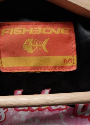 Женская кожаная байкерская куртка fishbone m 46р., кожа, черная8 фото