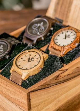 Скринька для годинника з дерева на 4 годинника з ящиком і дерев'яною кришкою6 фото