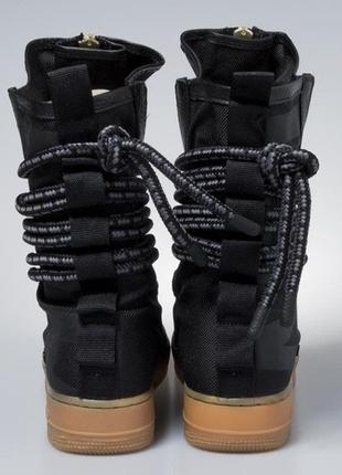 Кросівки nike sf air force 1 high black gum шкіряні черевики високі air jordan retro4 фото