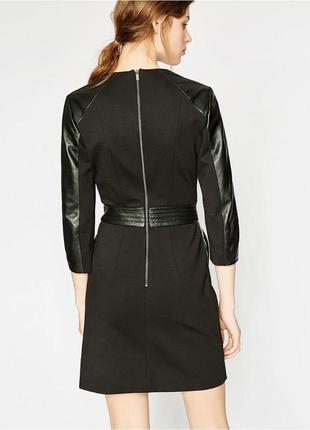 Фирменное красивое платье the kooples leather sleeves dress10 фото