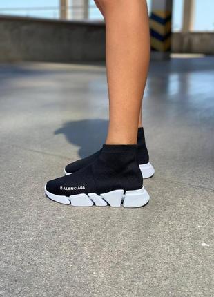 Balenciaga speed trainer black white3 фото