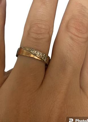 Каблучка срібна з пластиною золота