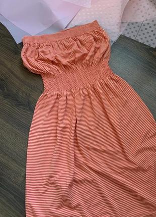 Плаття смужка в смужку на гумці на груди коротке літнє легке плаття розмір xs s m