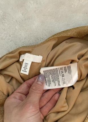 Жіночий боді на бреьельках розмір s h&m  на літо беж блискучий3 фото