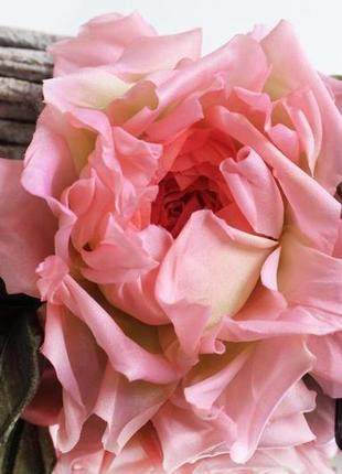 Брошка – шпилька шовкова троянда «монро». квіти з тканини1 фото