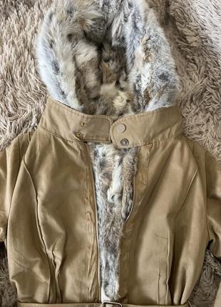 Парка in parle de vous новая из натурального меха кроля/ зайца французский производитель