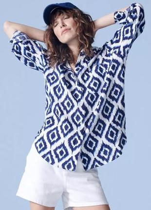 Стильная рубашка, рубашка из натурального льна marks & spencer6 фото