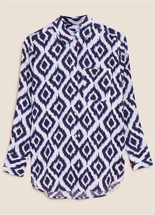 Стильная рубашка, рубашка из натурального льна marks & spencer4 фото