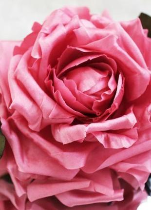 Троянда з шовку «домініка». квіти з тканини.1 фото