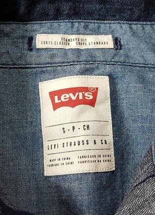 Levi's джинсовая рубашка standart fit оригинал (s)7 фото