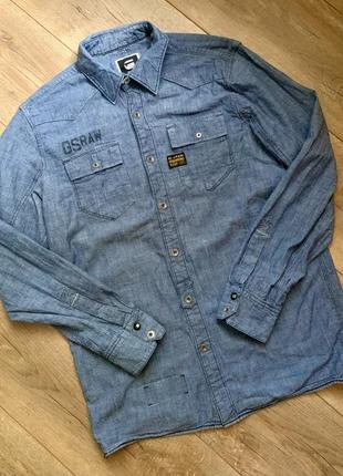 Рубашка джинсовая легкая g-star raw new midnight light shirt.m-l2 фото