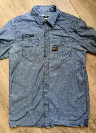 Рубашка джинсовая легкая g-star raw new midnight light shirt.m-l3 фото