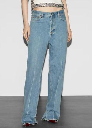 Джинси gucci джинси прямі світлі джинси жіночі джинси massimo7 фото
