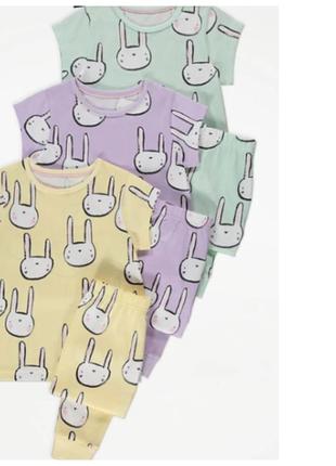 Брендова трикотажна піжама для дічинки 1шт. george шорти футболка штани1 фото