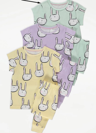 Брендова трикотажна піжама для дічинки 1шт. george шорти футболка штани2 фото