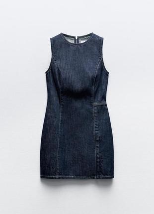 Коротка жіноча облягаюча синя сукня джинсова zara new4 фото