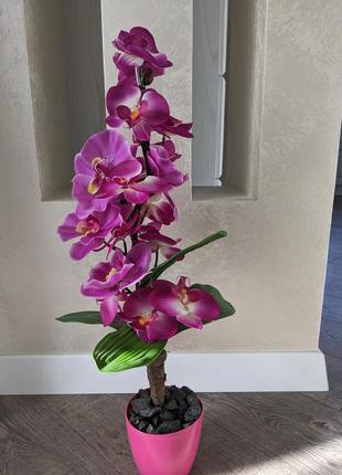 Штучний вазонок орхідея.2 фото