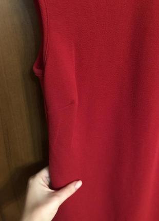 Приталена червона сукня на зав'язках2 фото