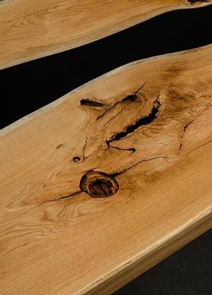 Стол из массива дерева с эпоксидной смолой река лофт мебель слэб орех 1800*900*750 мм5 фото