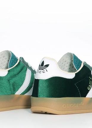 Жіночі кросівки адідас газель зелені / adidas gazelle  x  gucc/8 фото