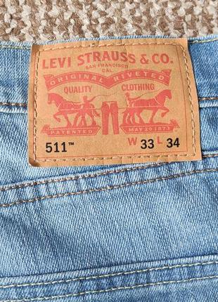 Levi's 511 джинсы slim fit оригинал (w33 l34)6 фото