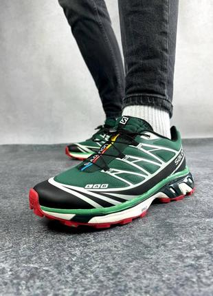 Кроссовки salomon xt-6 black green10 фото