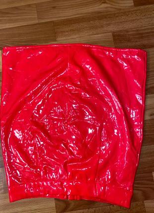 Красная лаковая юбка nbd4 фото