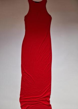 Облегающее яркое красное длинное платье boohoo5 фото