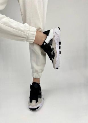 Adidas nitebal black white beige9 фото
