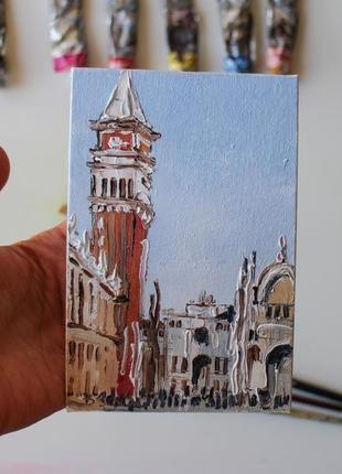 Картина маслом на холсте венеция, мост венеция, гандола, маленькая картина маслом6 фото