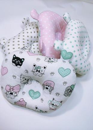 Подушка ортопедическая для младенцев, "мишка ," ткань польский 100% хлопок, наполнитель холлофайбер.2 фото