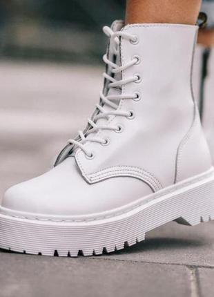 Dr. martens jadon mono white no logo (молнія)