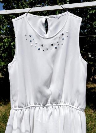 Красивое нежное белое летнее платье6 фото