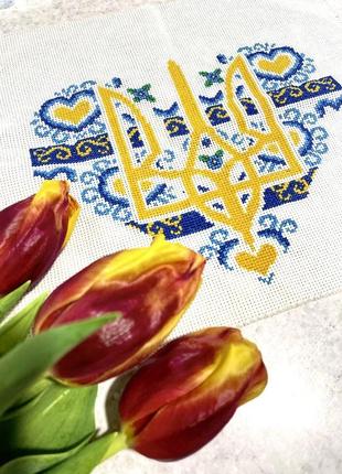 Вишивка хрестиком україна герб люблю україну