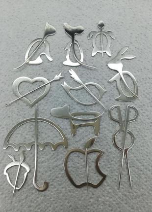 Брошь "зонтик". серебряная булавка, шпилька, брошка декоративная на подарок6 фото