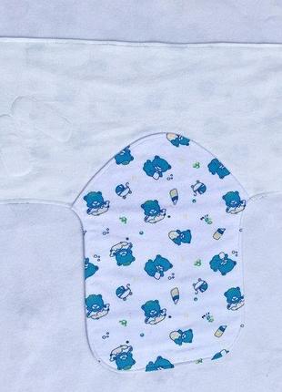 Пеленка-кокон на липучках для мальчика, ткань фланель от 0-2месяцев, размер 50/80см.3 фото