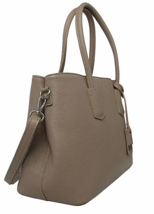 Класична жіноча шкіряна бежева сумка firenze italy f-it-7601b3 фото