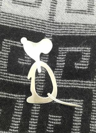 Брошь  "мышка". серебряная булавка, шпилька, брошка декоративная на подарок1 фото