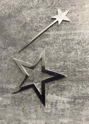 Брошь "звезда". серебряная булавка, шпилька, брошка декоративная на подарок3 фото